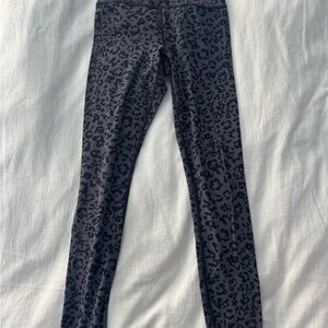 Athleta Black Elation High Rise Leopard Print Leggings